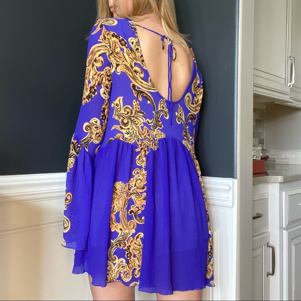 Free People blue patterned dress